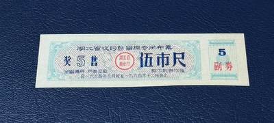 精品票证拍场 - 🔥奖售🔥湖北省收购自留棉专用布票    伍市尺    1964年
