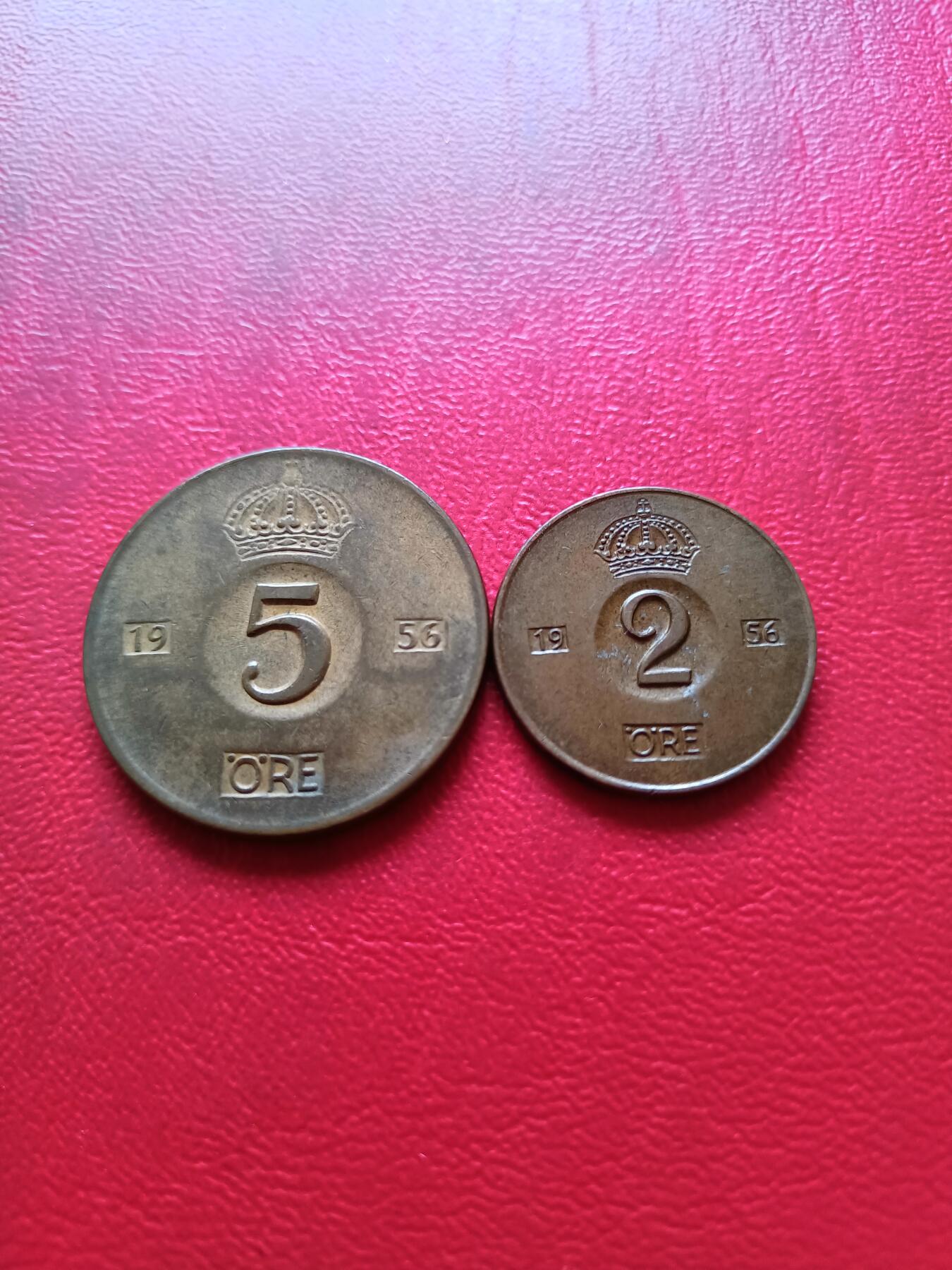 【云涧收藏】第三十三场 瑞典1956年2、5殴尔2枚
