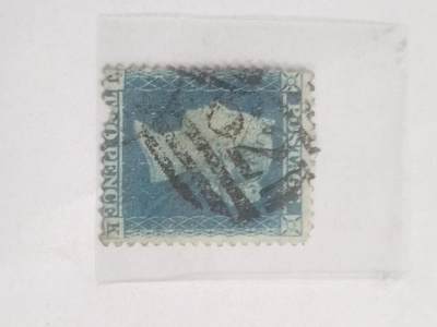 邮票专场 1840年 蓝便士邮票。票号JK。