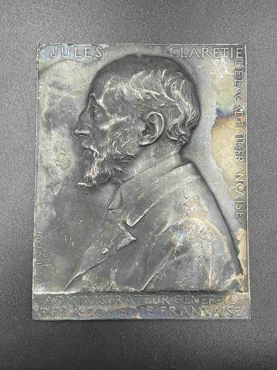 「木头集藏」章牌精品专场！ - J.C.Chaplain～1907年法国 儒勒・克拉雷蒂 肖像单面大铜章，尺寸：105.5×82mm，85g，人物：儒勒・克拉雷蒂，曾为 “DE L'ACADÉMIE FRANÇAISE（法兰西学院 ）” 成员，“ADMINISTRATEUR - GÉNÉRAL DE LA COMÉDIE FRANÇAISE（法兰西喜剧院总经理 ）” 。