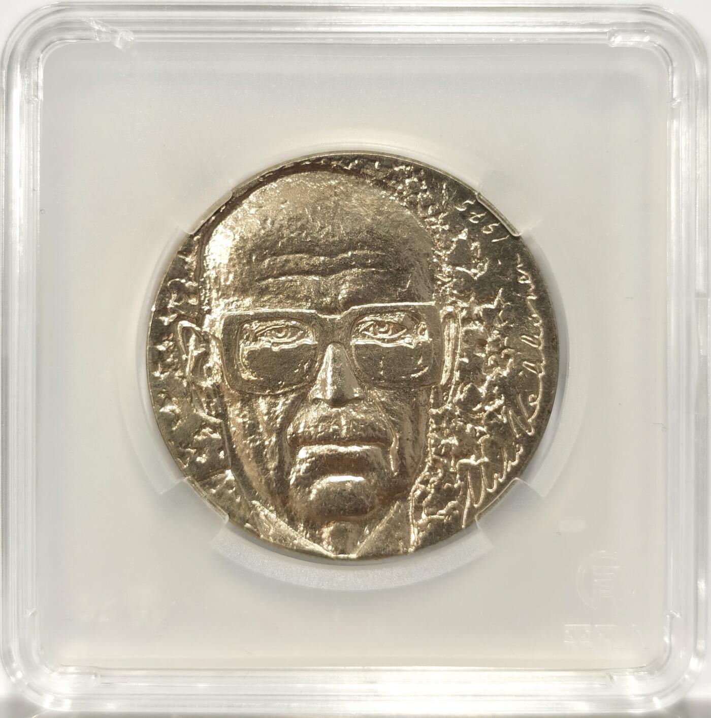 博洋堂世界钱币拍卖第125期（全场包邮） 芬兰1975年总统吉科宁10马克银币 23.5克 带平凡人保护盒