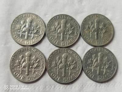 外国硬币 小美分6枚