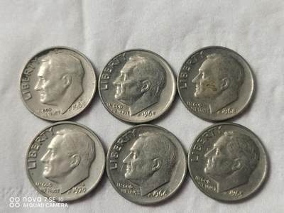 外国硬币 小美分6枚