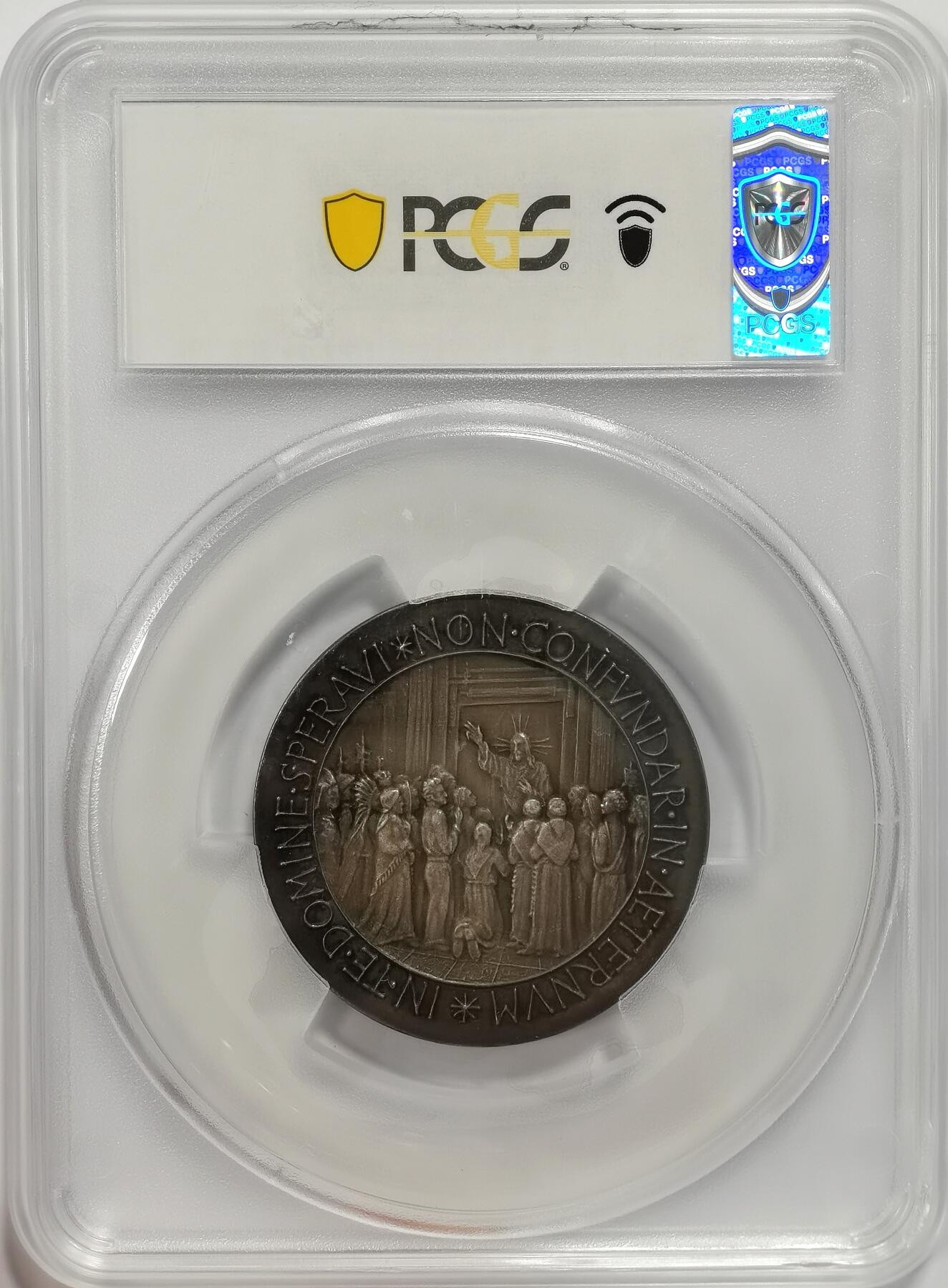 博洋堂世界钱币拍卖第125期（全场包邮） PCGS SP63 梵蒂冈庇护12世50mm巨大银章！唯一冠军唯一记录！这个尺寸极其罕见，庇护十二世普通尺寸40mm银章都要卖两三千了！