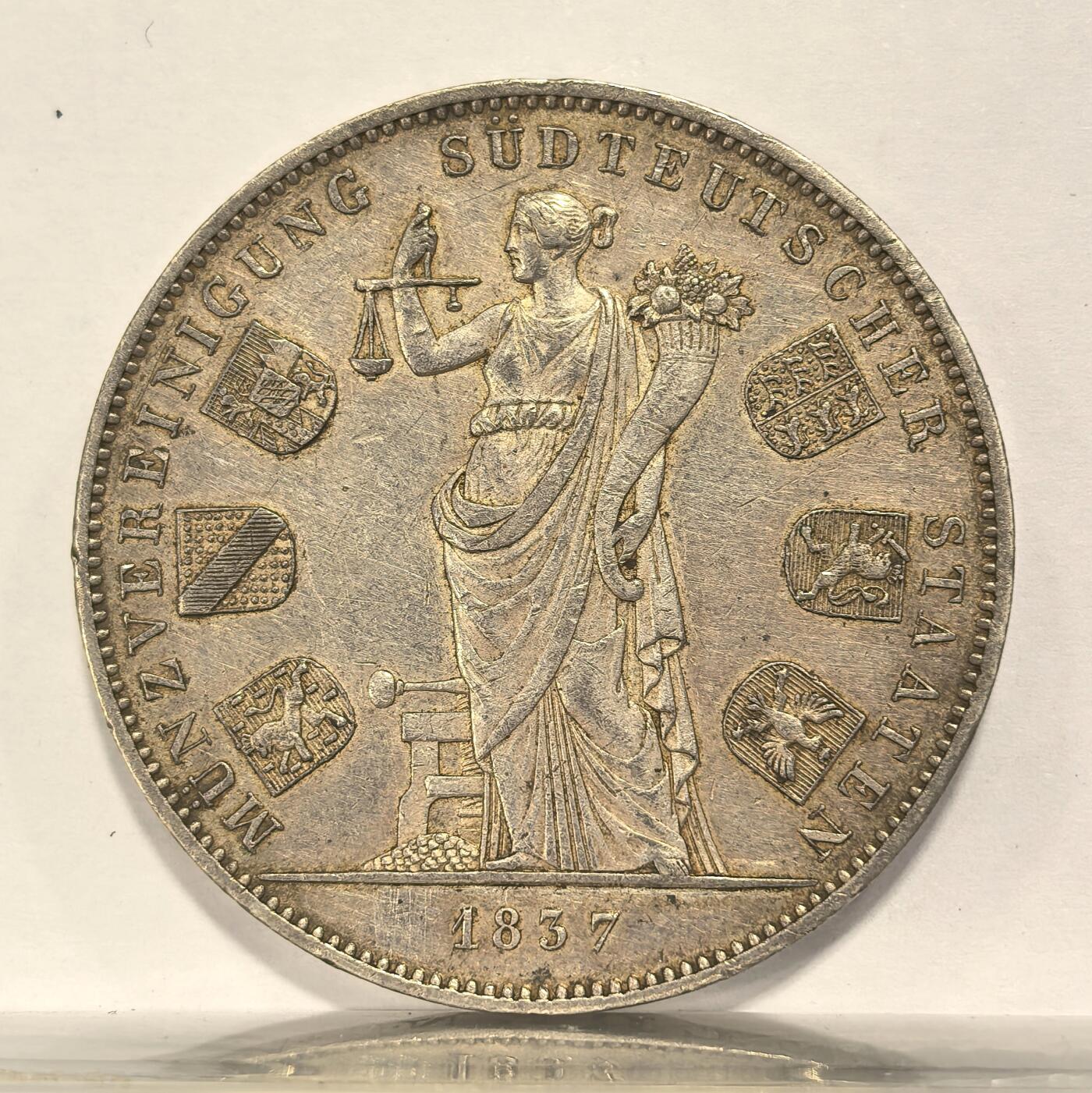 博洋堂世界钱币拍卖第125期（全场包邮） 德国巴伐利亚1837年路德维希一世货币联盟历史2泰勒大银币
