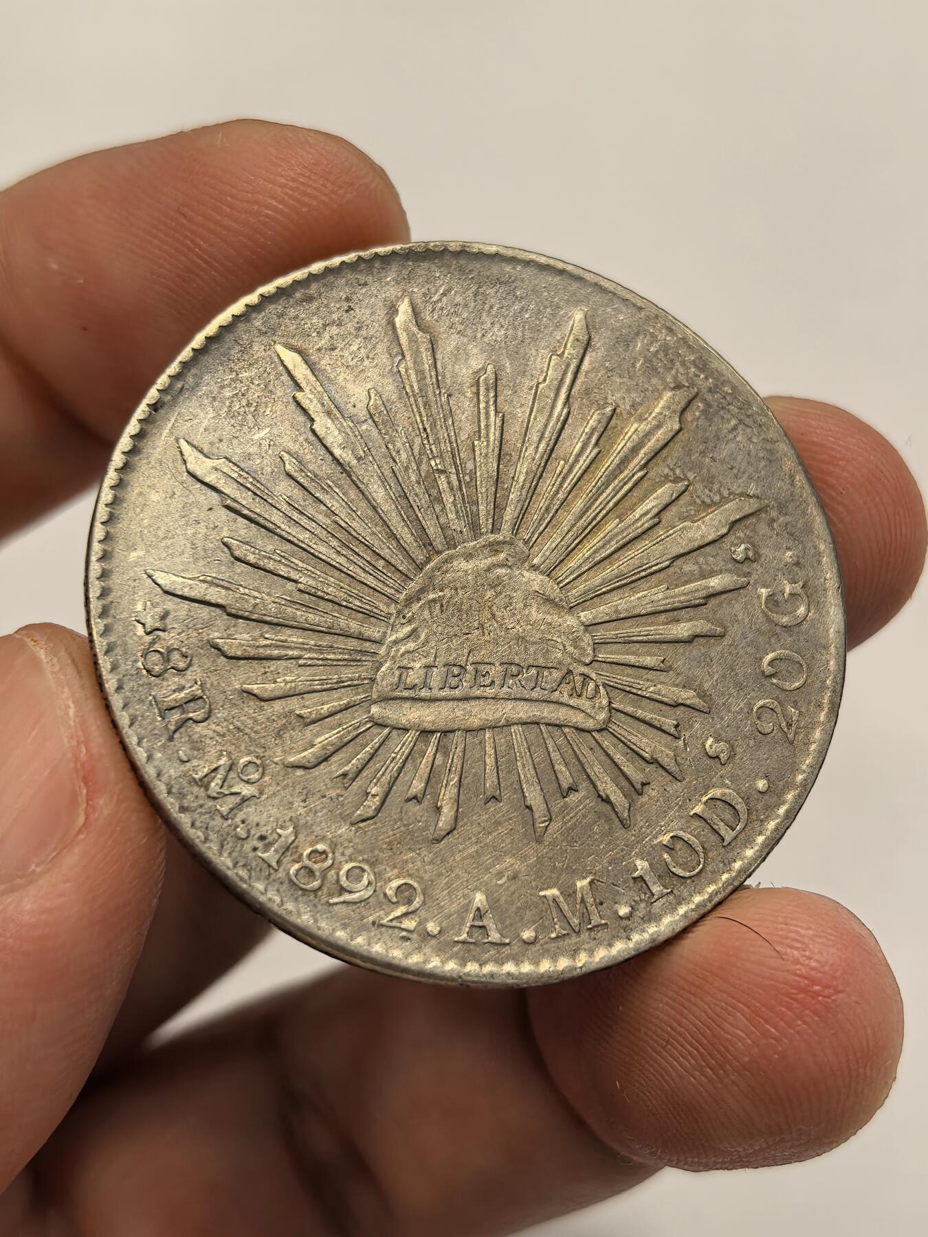 博洋堂世界钱币拍卖第125期（全场包邮） 墨西哥花边鹰洋1892MO AM 好品好羽无戳