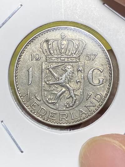 2025年第五十七场(总第八十三场）外国好品散币(免佣金) - 荷兰🇳🇱1957年1盾银币(朱丽安娜女王时期，fish鱼标)