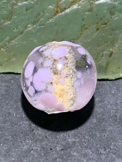 建国前后库存仿白水晶蘸花工艺琉璃苹果珠一颗 - 建国前后库存仿白水晶蘸花工艺琉璃苹果珠一颗
