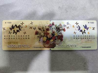 电话卡第四期 - 广东省邮电管理局200卡，96 J2，母亲节，2枚一套全