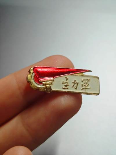 【20250614】三联收藏拍场 第17期——精品收藏全场0起 - 「洪藏」江苏常州hwb主力军像章，非常漂亮的特殊火炬造型