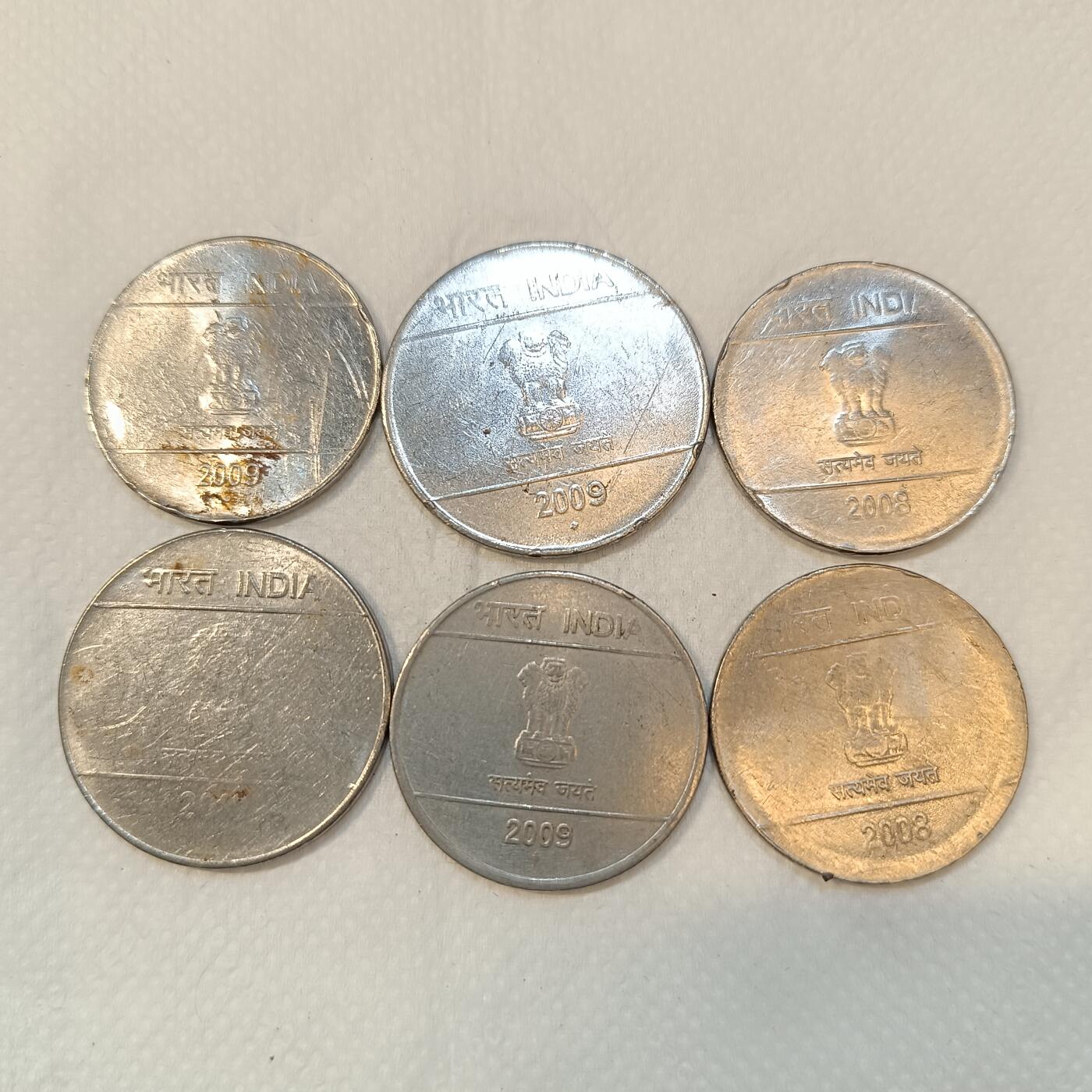 君烨收藏 0元起拍 散币场 每天一场 可留存 第26场 周日发货 印度硬币6枚