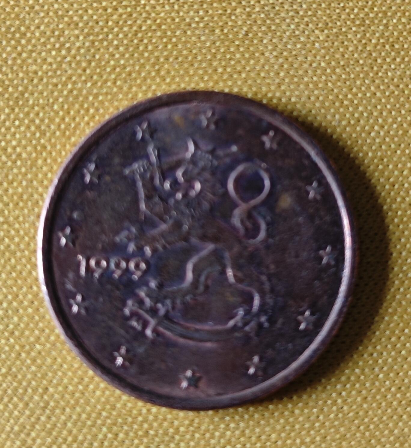 钱币专场 芬兰欧盟5欧分硬币 