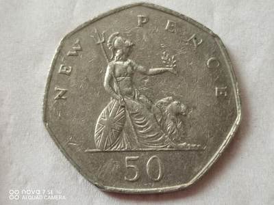 外国硬币 80年英国50便士