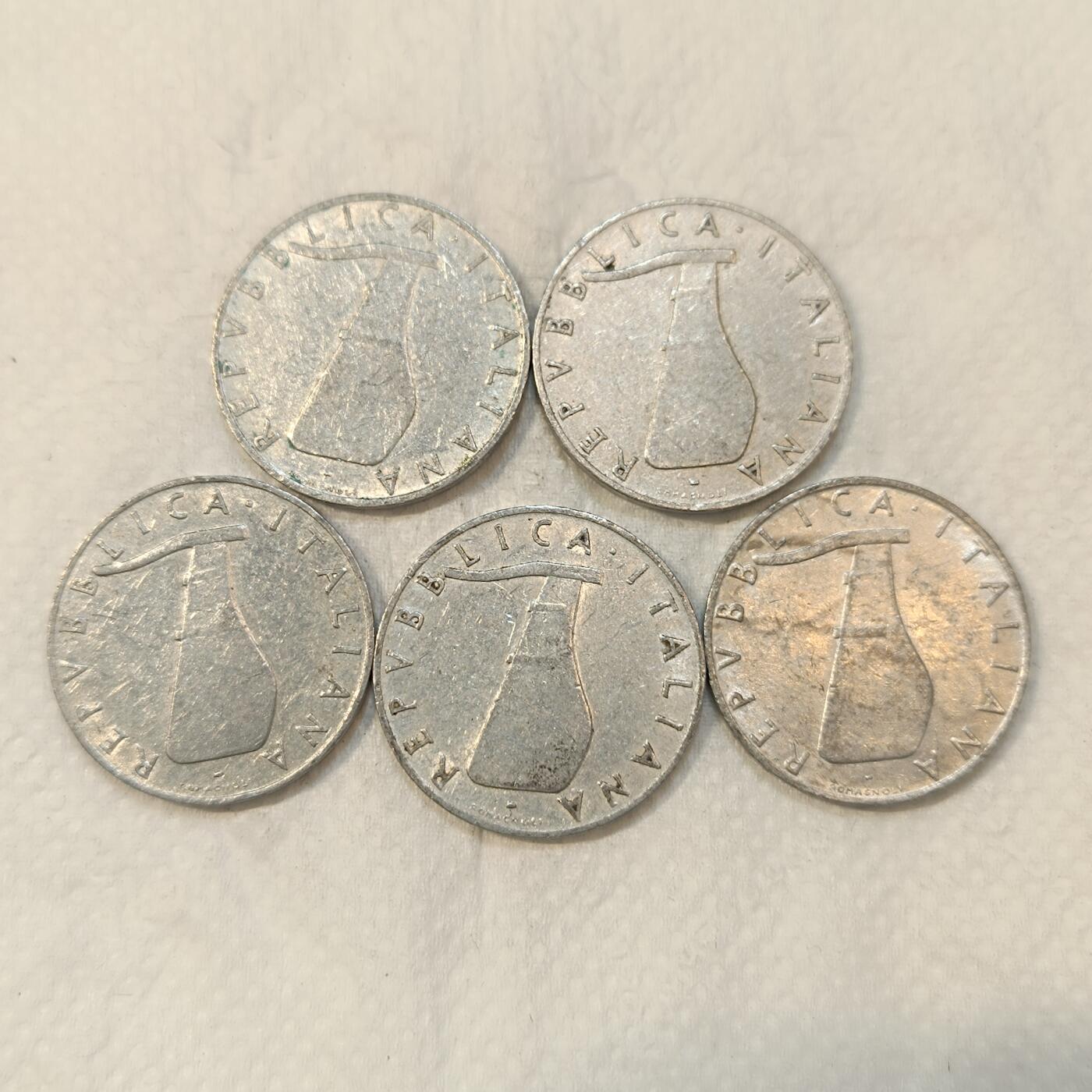 君烨收藏 0元起拍 散币场 每天一场 可留存 第26场 周日发货 意大利5里拉5枚