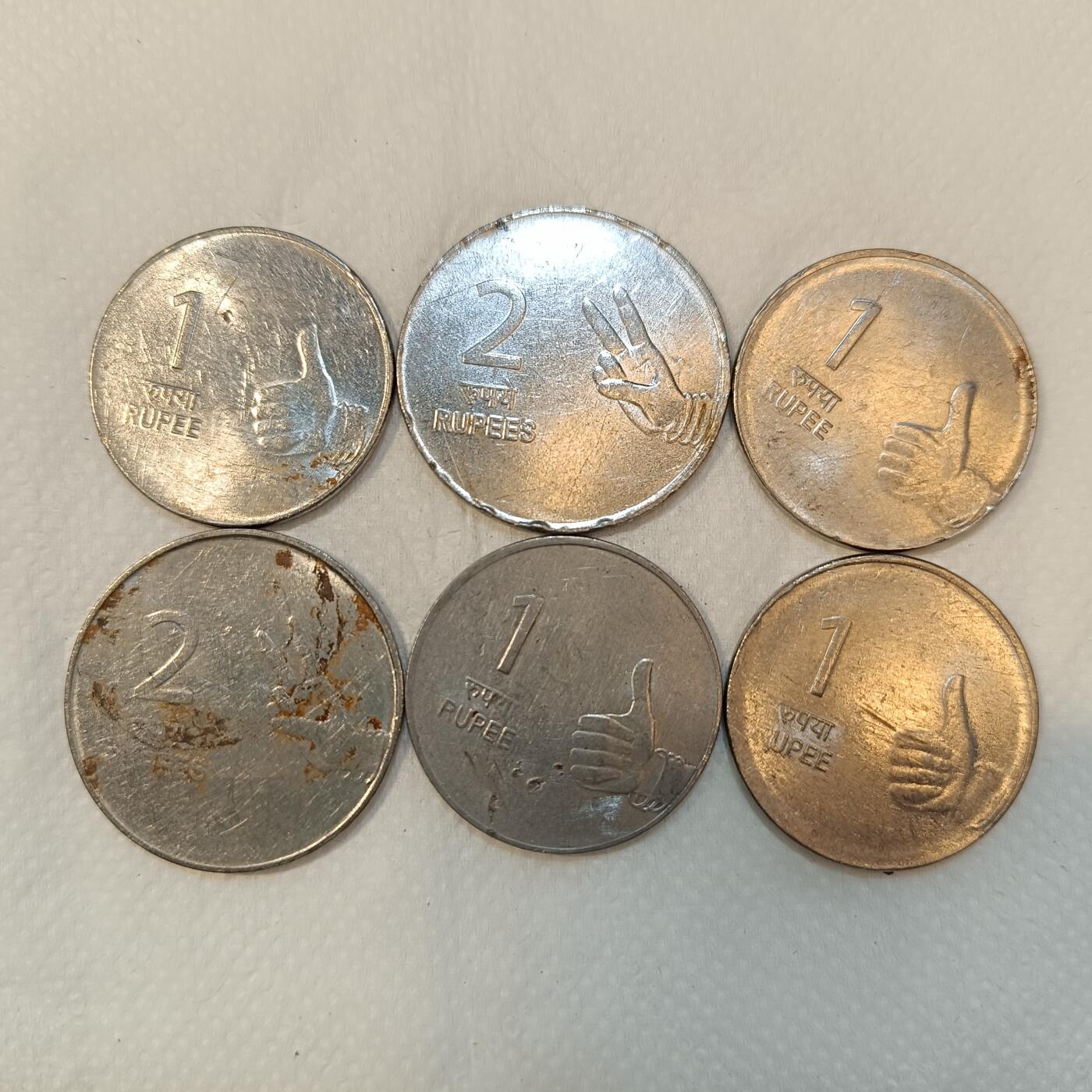 君烨收藏 0元起拍 散币场 每天一场 可留存 第26场 周日发货 印度硬币6枚