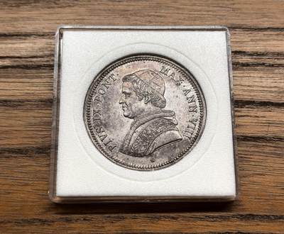 凡希社世界钱币微拍第三百十三期 - 1853教皇国庇护九世50BAI银币AU/UNC