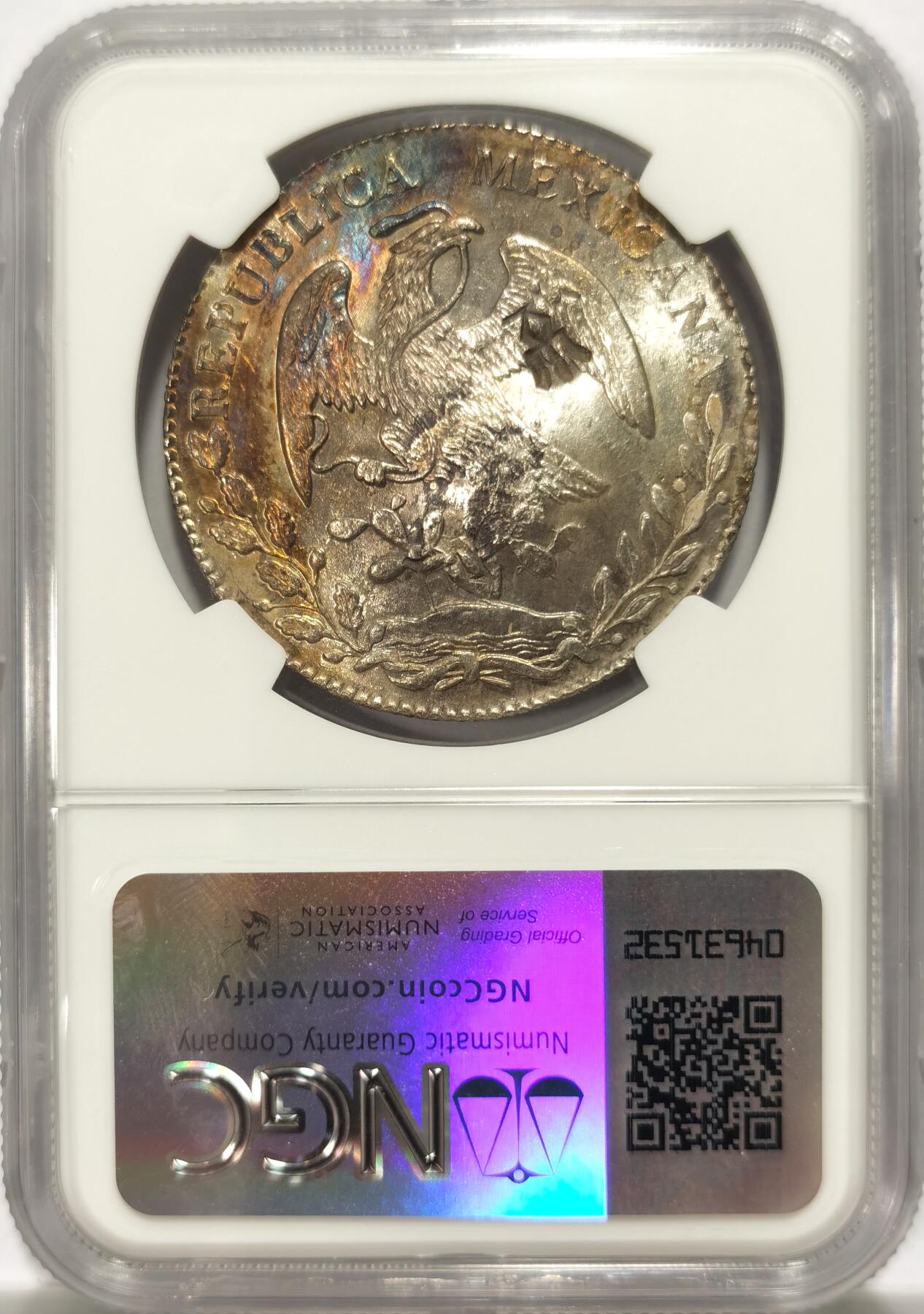 博洋堂世界钱币拍卖第125期（全场包邮） NGC Chopmarked 墨西哥1883年CA MM版花边鹰洋，五彩美戳
