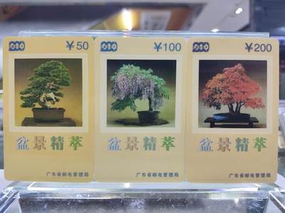 搬档清货，卡类收藏A - 广东省邮电管理局200卡，97 P10，盆景精萃，3枚一套全