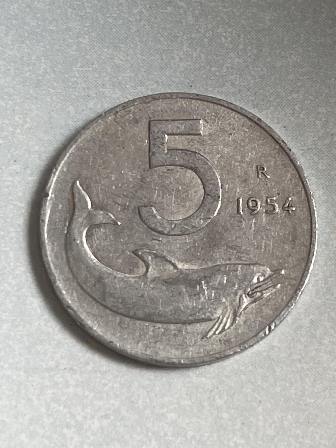 神仙姐姐-中外币专场1 1954年 意大利5里拉