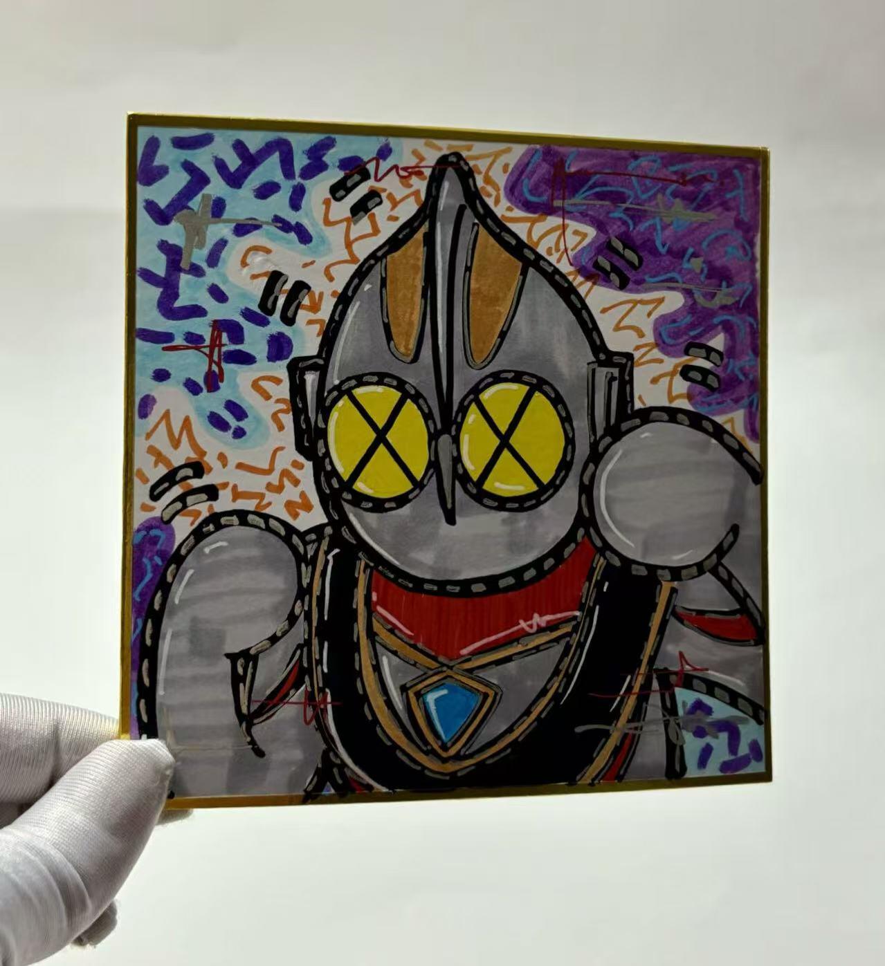 零元拍：歪歪亲笔签名原画色卡，尺寸：12/12厘米，不是复制画哦