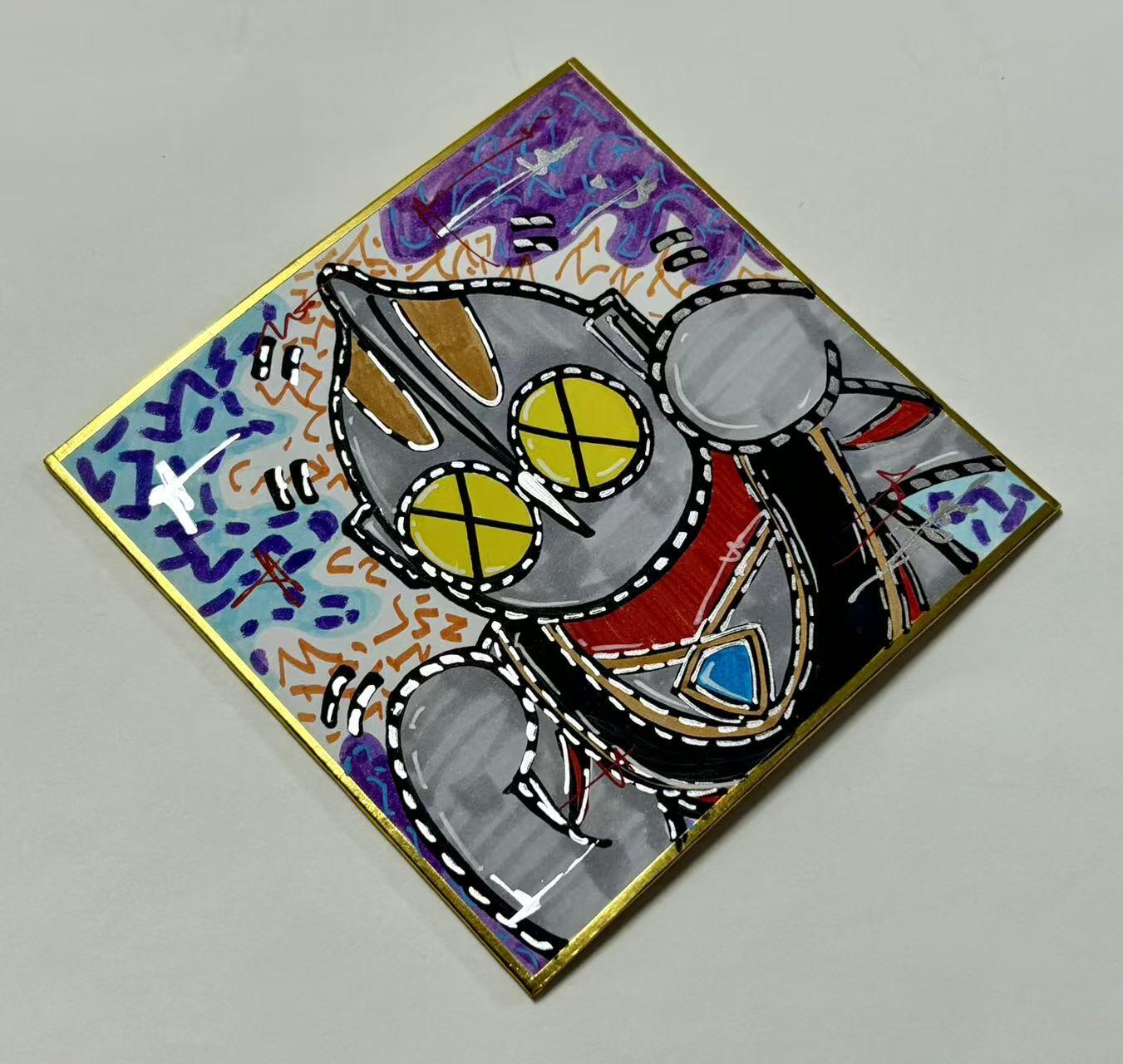 零元拍：歪歪亲笔签名原画色卡，尺寸：12/12厘米，不是复制画哦