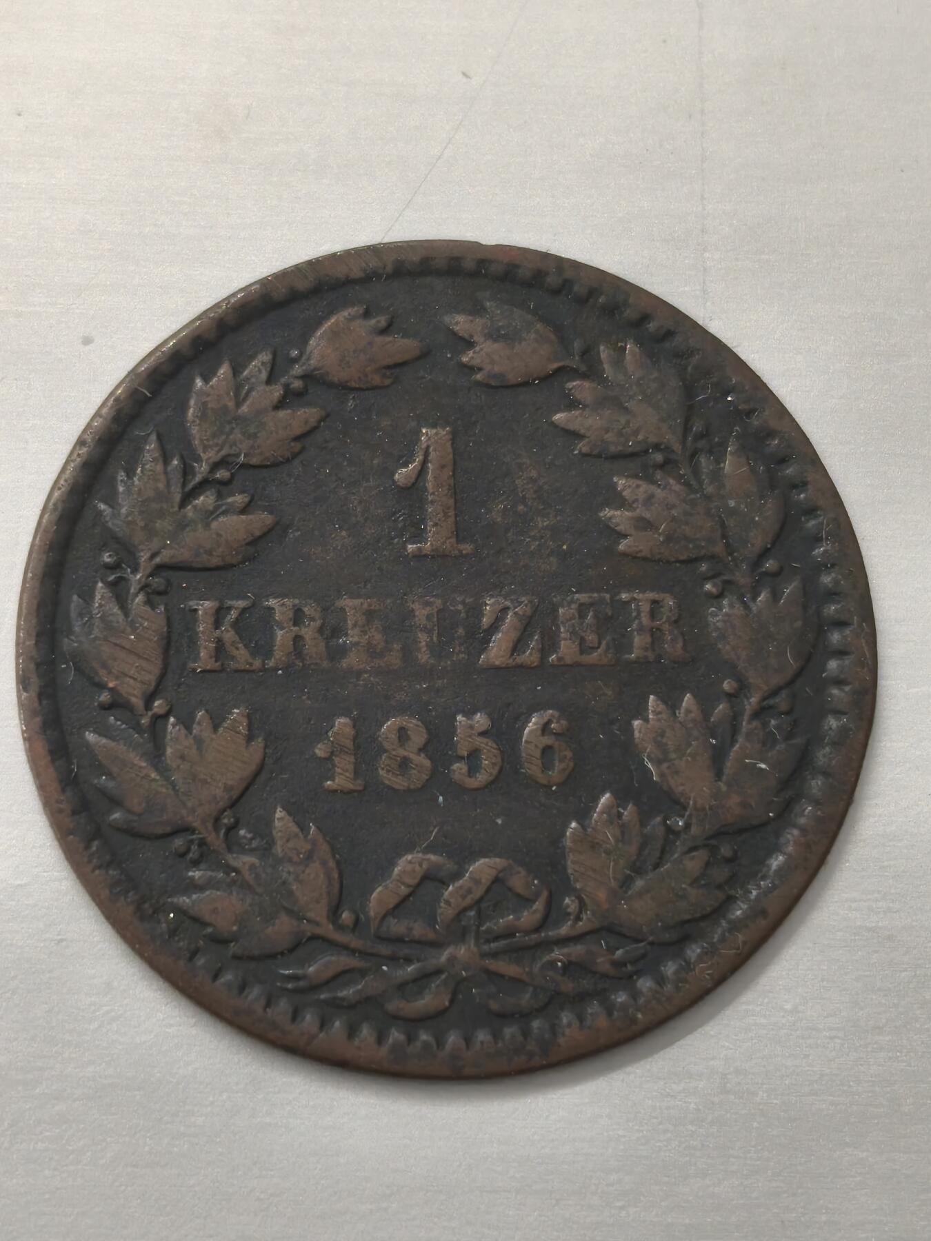 Krab外币市集Vol.12 德国巴登1856年1科鲁泽