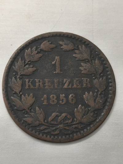 Krab外币市集Vol.12 德国巴登1856年1科鲁泽