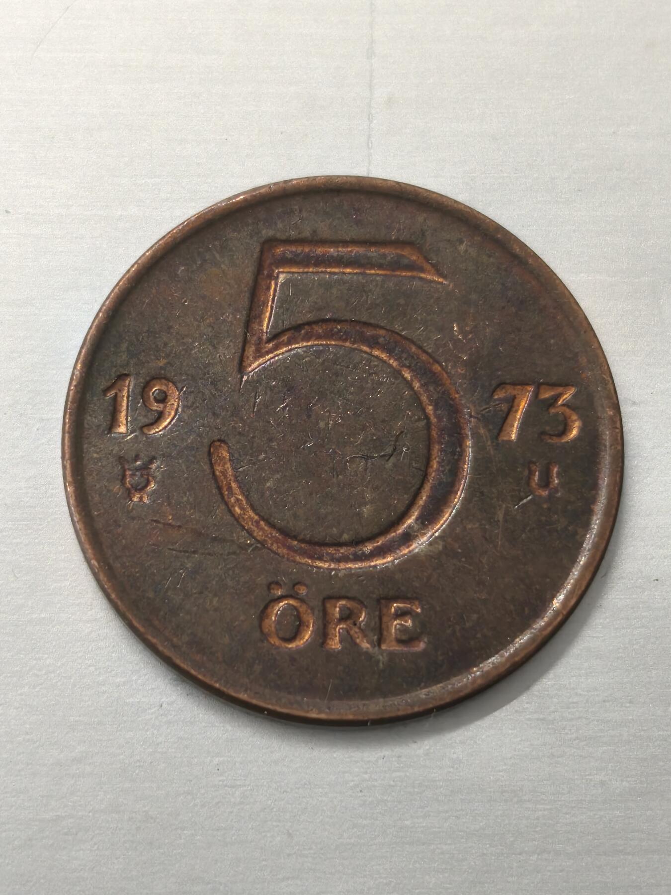 Krab外币市集Vol.12 瑞典1973年5欧尔