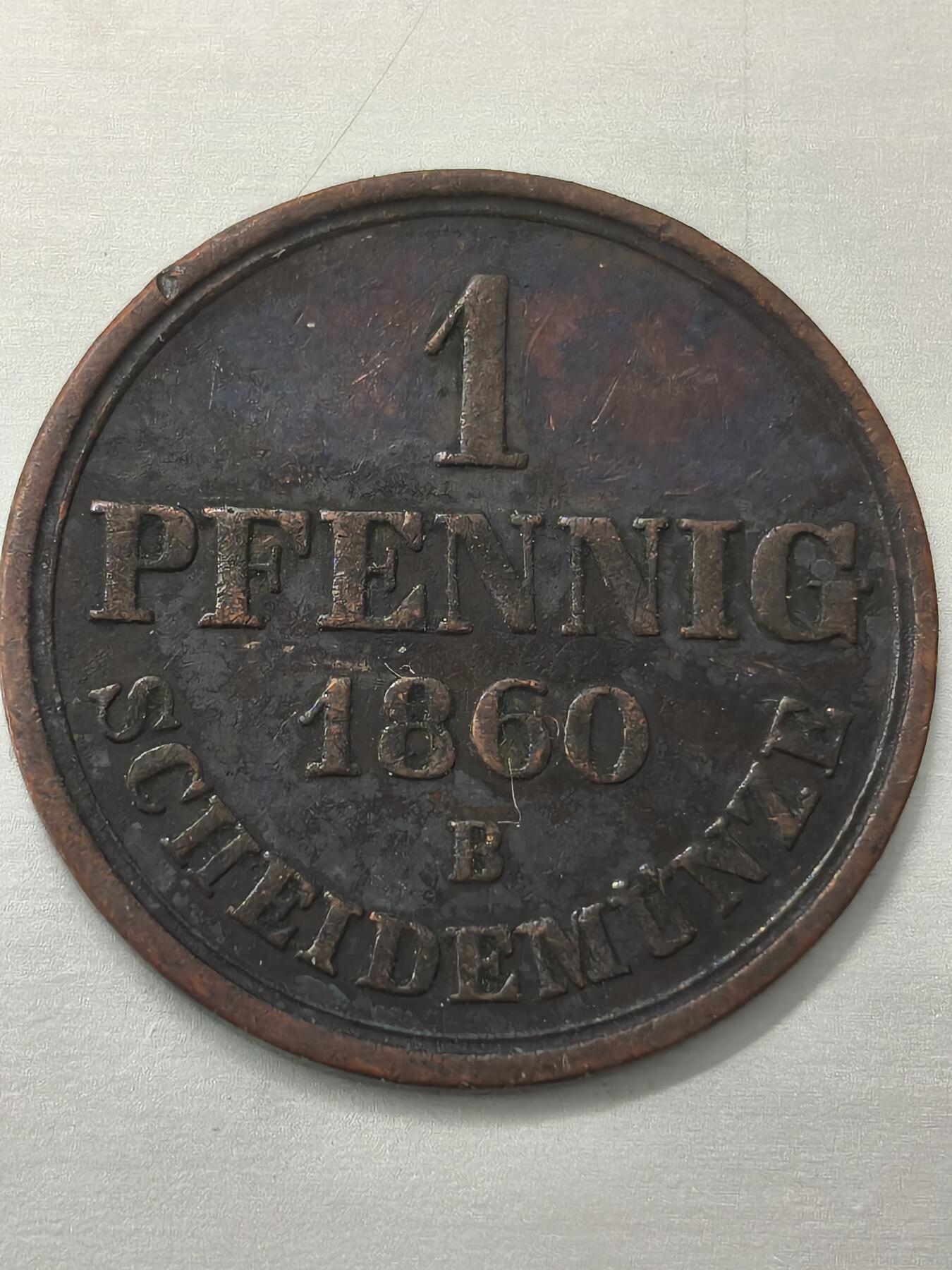 Krab外币市集Vol.12 德国汉诺威1860年1芬妮