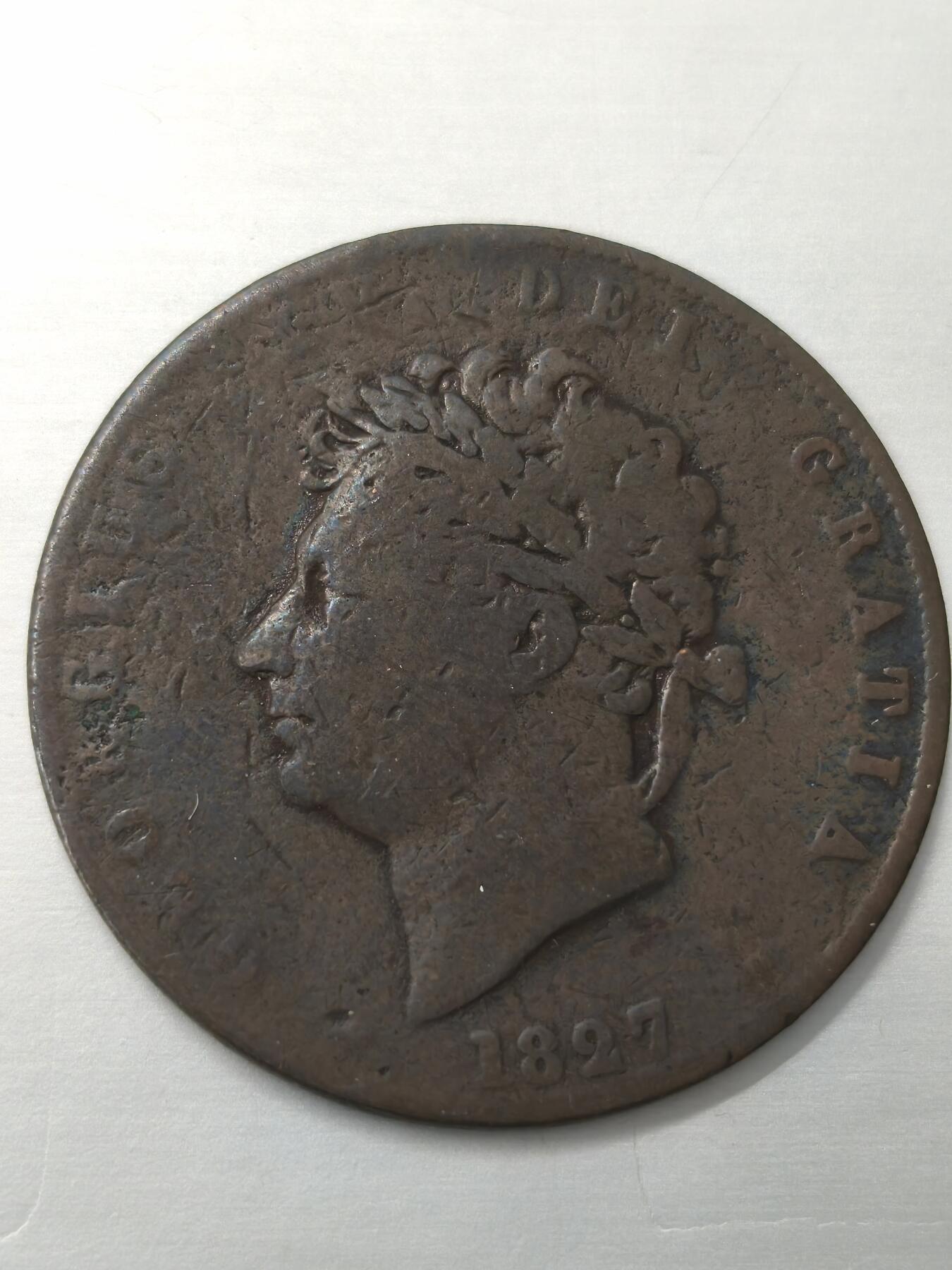 Krab外币市集Vol.12 英国乔治四世1827年1/2便士