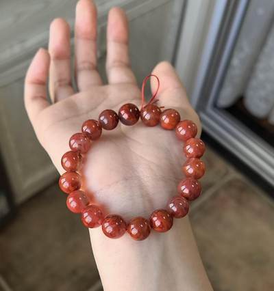 精品天然南红专场｜支持全国鉴定 天然南红玫瑰红妖花火焰手串