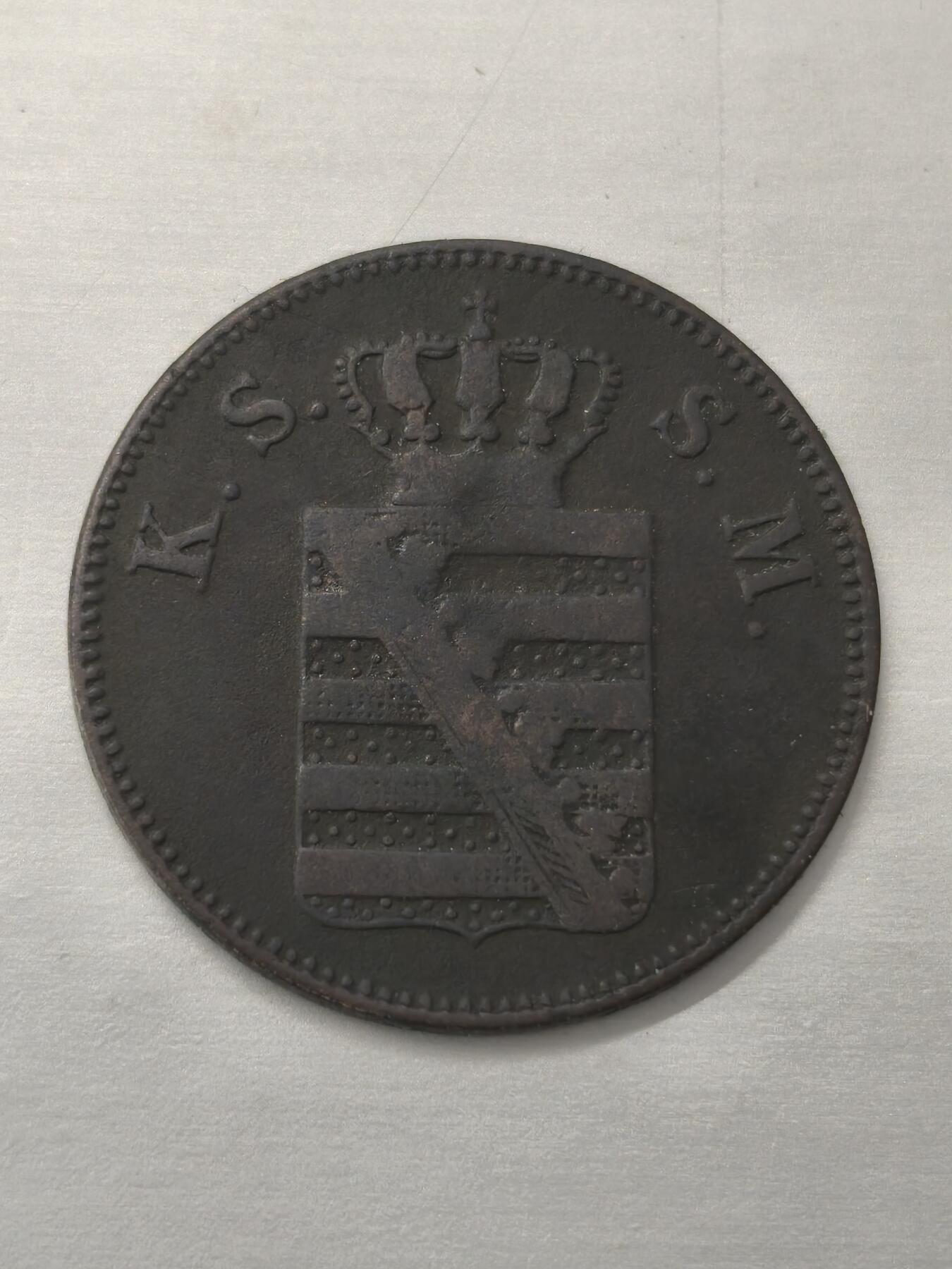 Krab外币市集Vol.12 德国萨克森1855年2芬妮