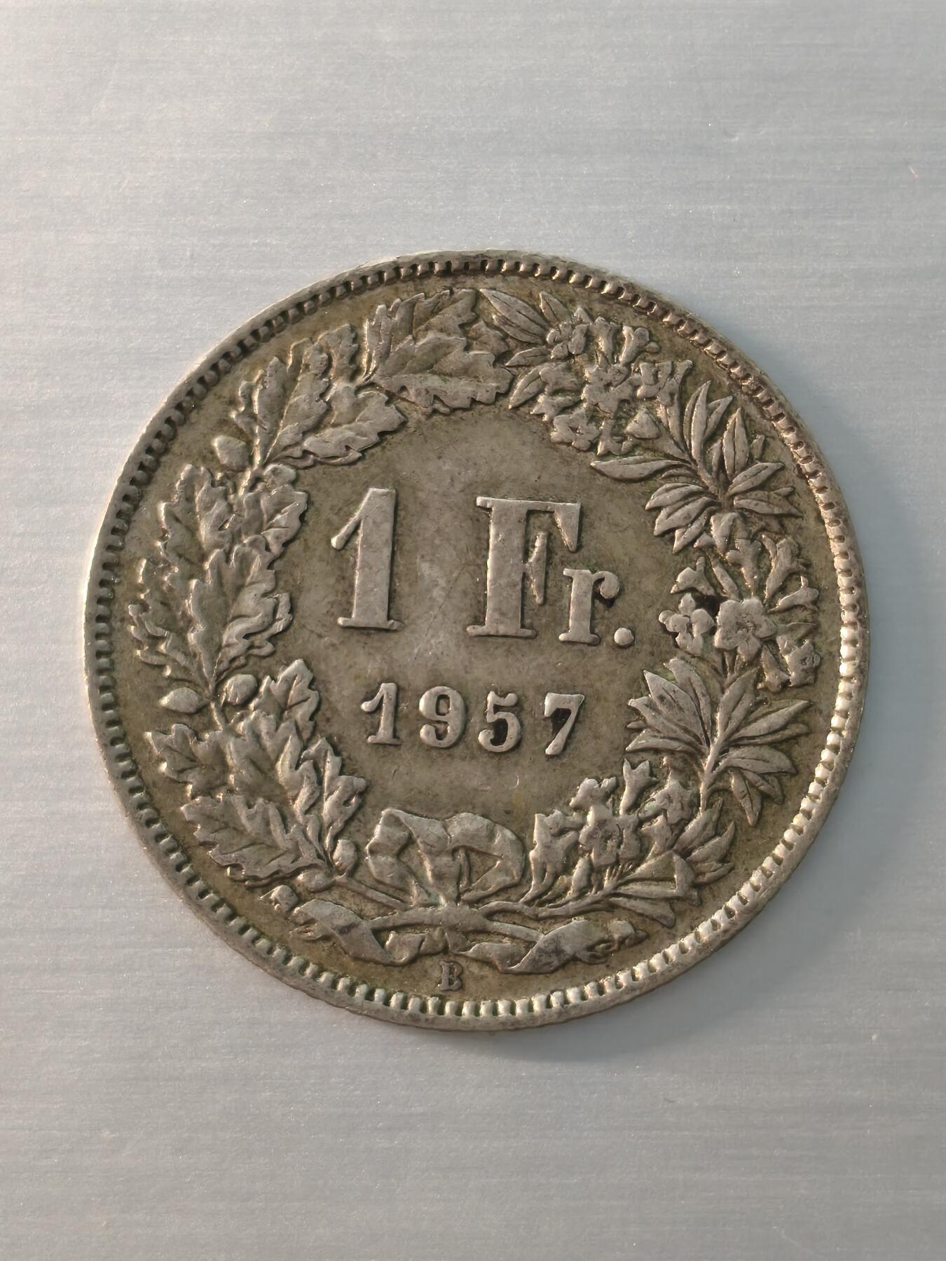 Krab外币市集Vol.12 瑞士1957年1法郎银币