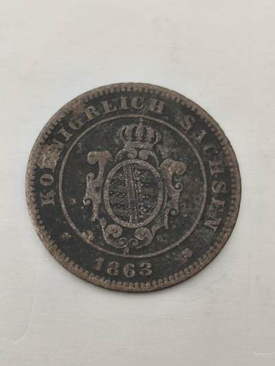 Krab外币市集Vol.12 德国萨克森1863年10芬妮/1新格罗申