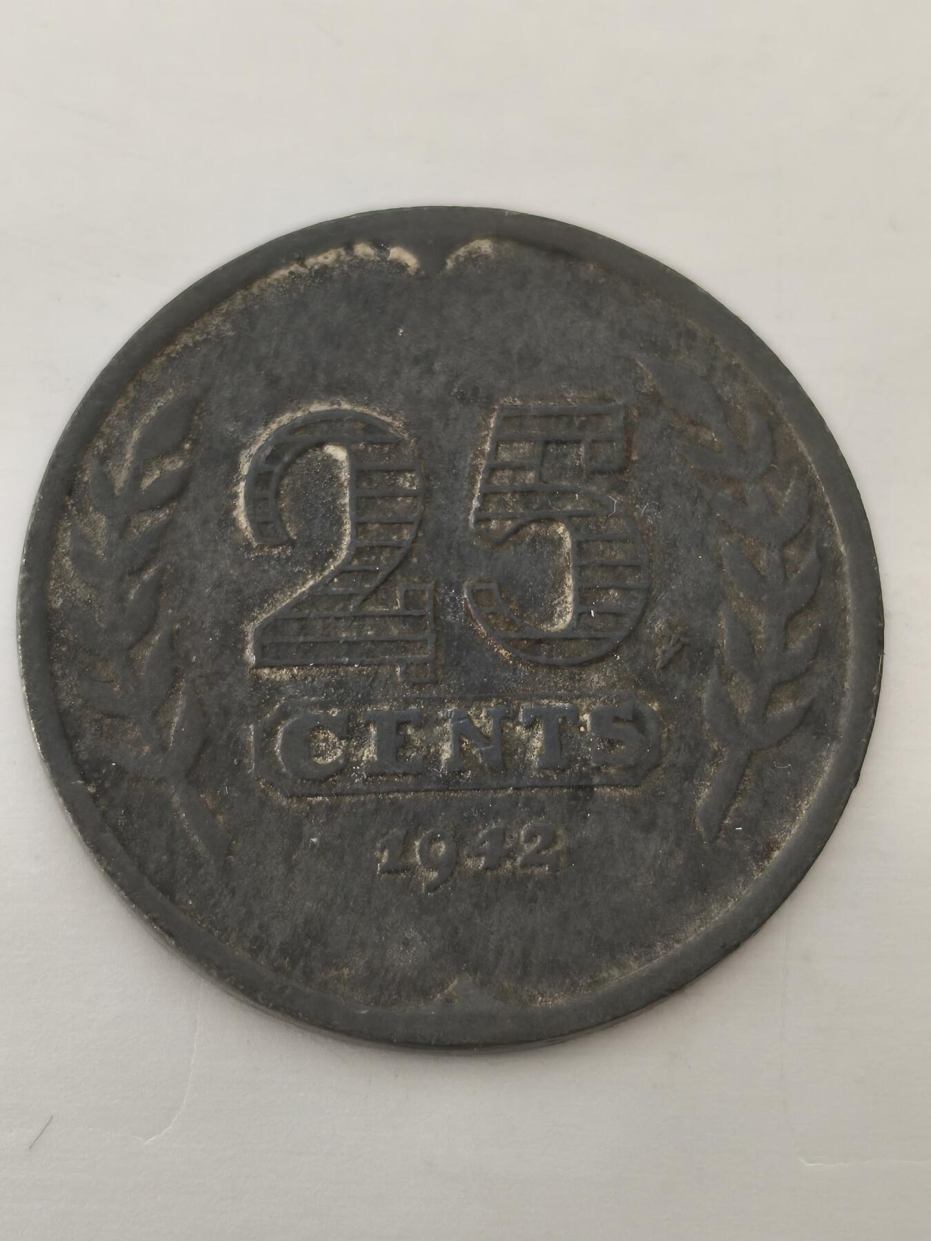 Krab外币市集Vol.12 德占荷兰1942年25分