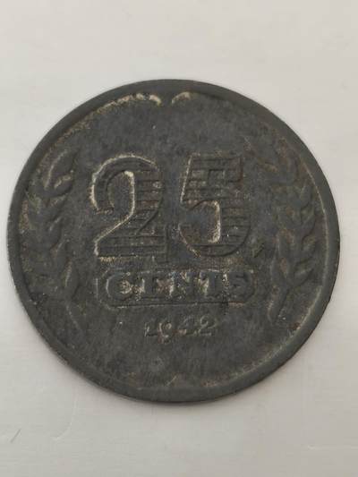 Krab外币市集Vol.12 德占荷兰1942年25分