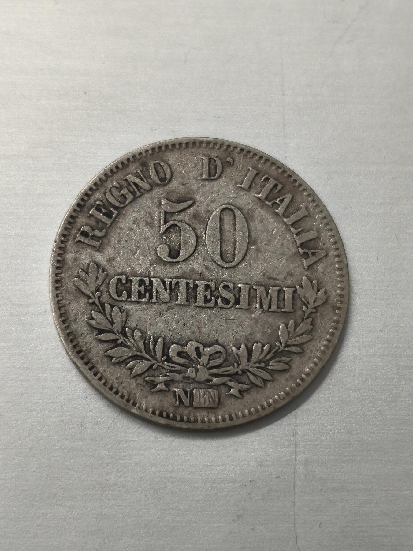 Krab外币市集Vol.12 意大利1867年50分银币