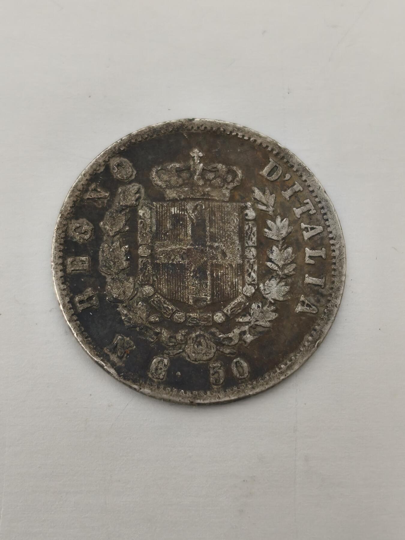 Krab外币市集Vol.12 意大利1862年50分银币