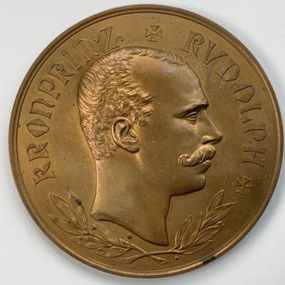 掌中浮雕-藏着的欧洲第029场 - 奥地利王储鲁道夫 (Crown Prince Rudolf of Austria, 1858-1889)纪念铜章，64 mm 