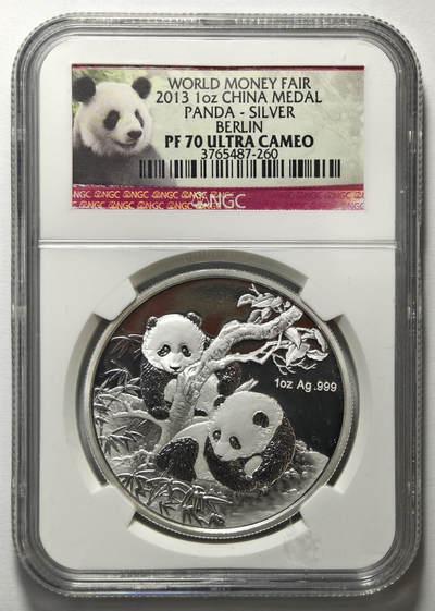 紫瑗钱币——第573期 - 中国 2013年 世界钱币展览会-柏林 熊猫纪念章 NGC PR70 UC 【满分】
