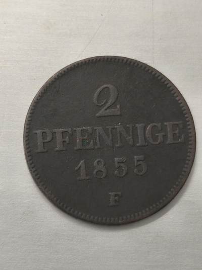 Krab外币市集Vol.12 德国萨克森1855年2芬妮