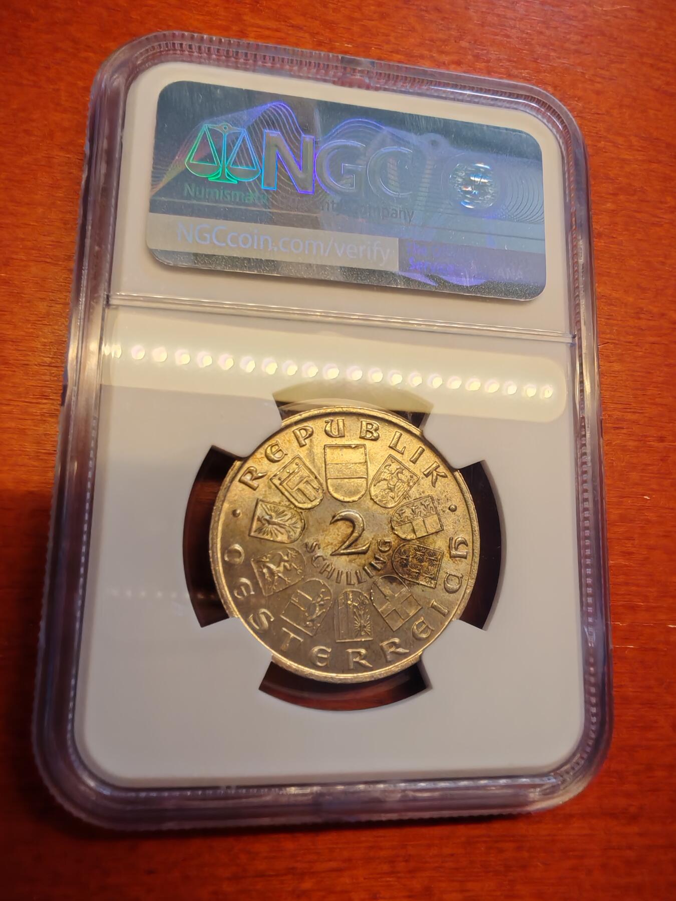 长老汇蛇年精选第十六场拍卖 1928奥地利舒伯特2先令银币，NGC MS63