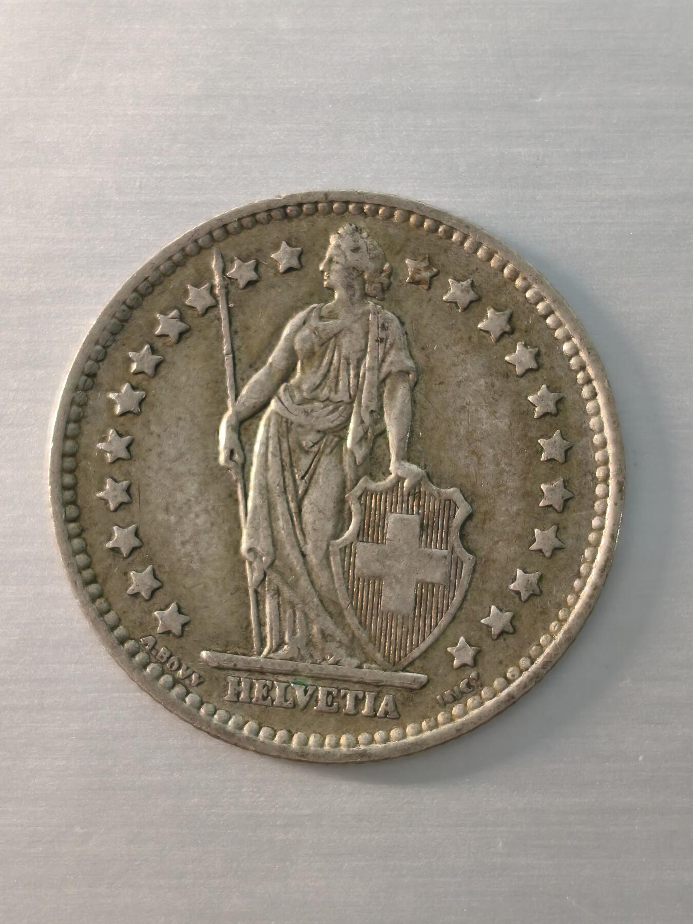 Krab外币市集Vol.12 瑞士1957年1法郎银币