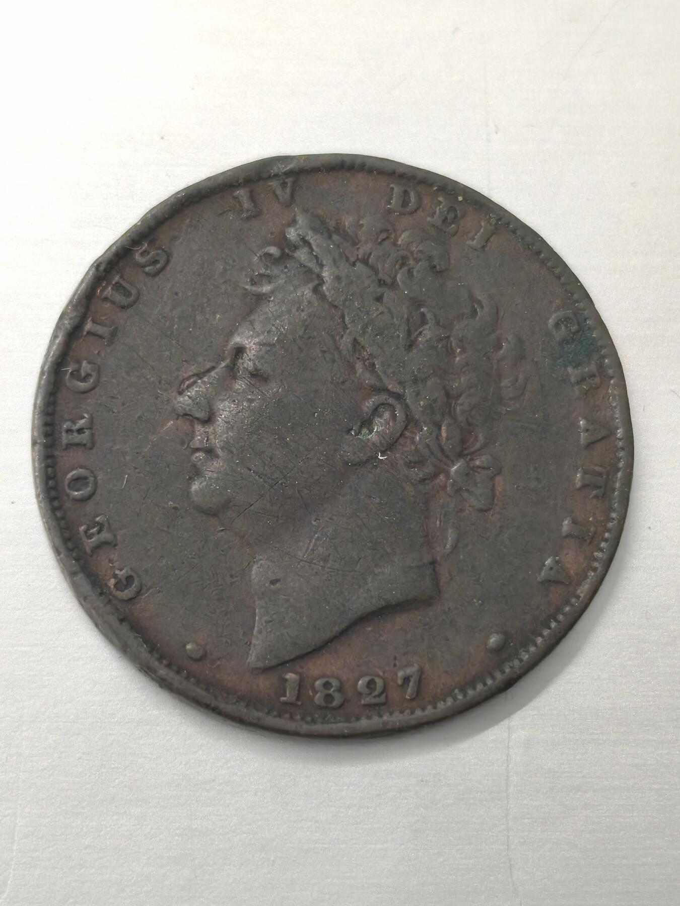 Krab外币市集Vol.12 英国乔治四世1827年1/2便士