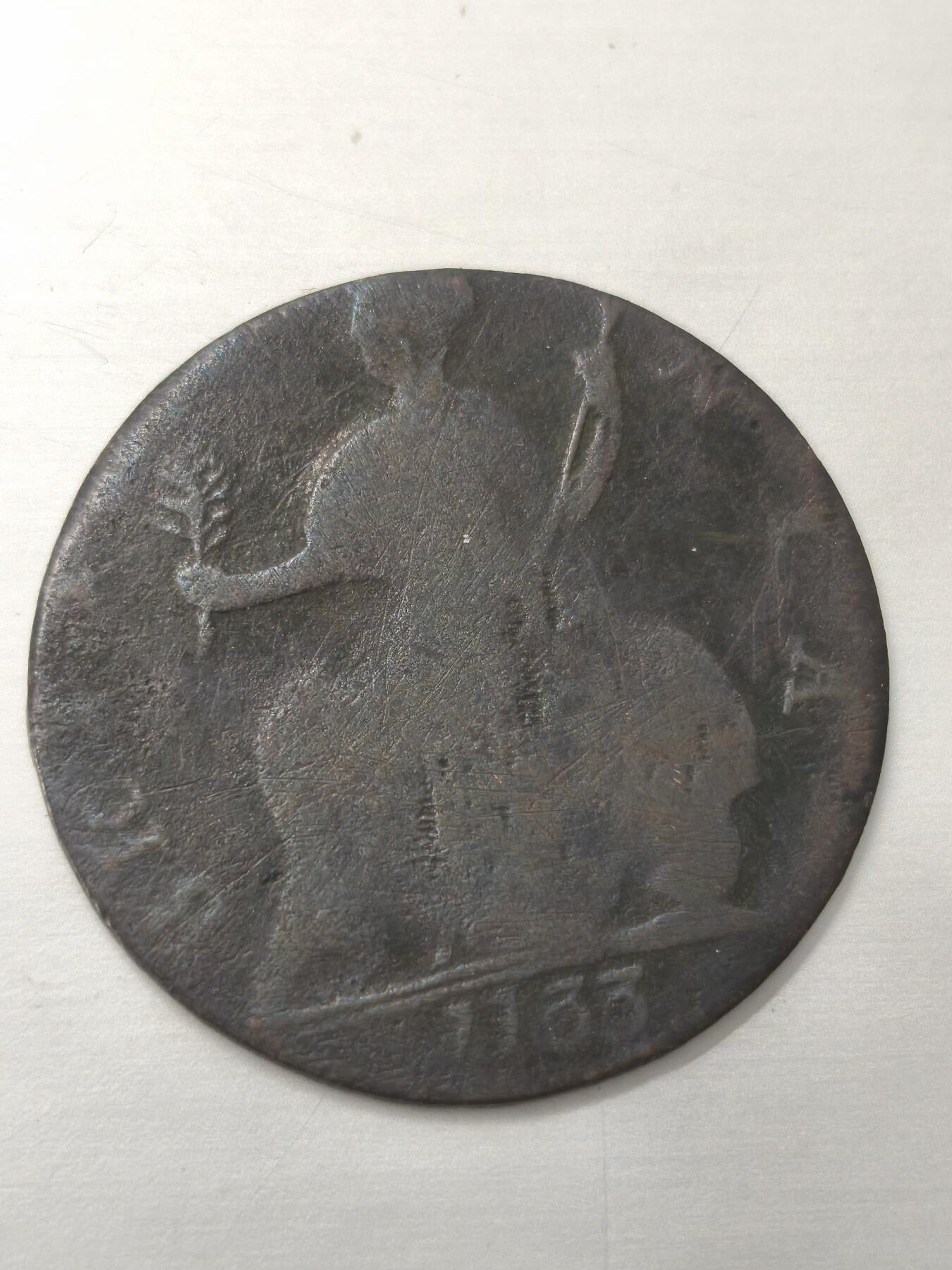 Krab外币市集Vol.12 英国1733年1/2便士或者1/4便士-偏打