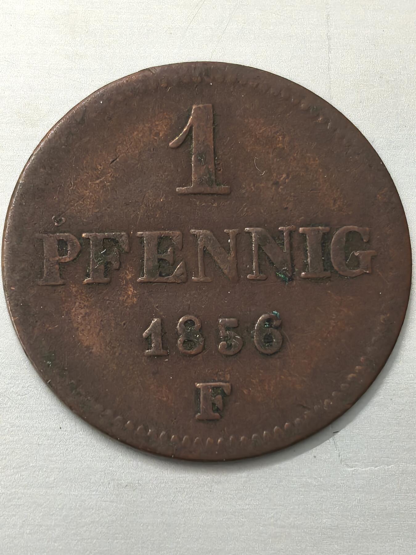 Krab外币市集Vol.12 德国萨克森1856年1芬妮