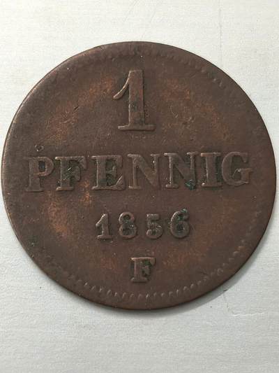 Krab外币市集Vol.12 德国萨克森1856年1芬妮