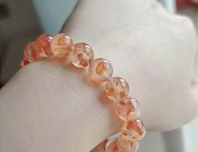 精品天然南红专场｜支持全国鉴定 天然南红冰飘满圈花瓣龙纹手串