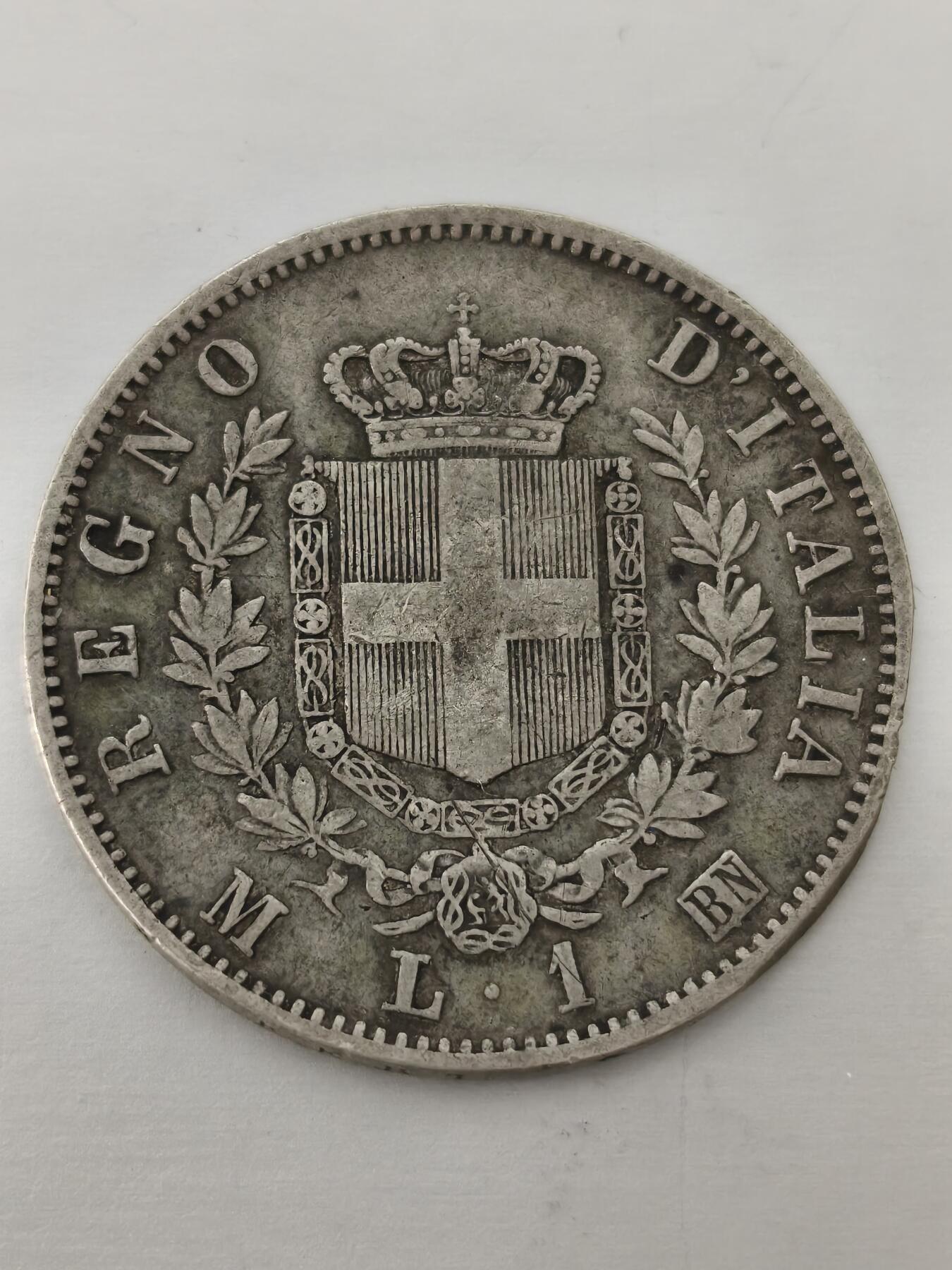 Krab外币市集Vol.12 意大利1863年1里拉银币