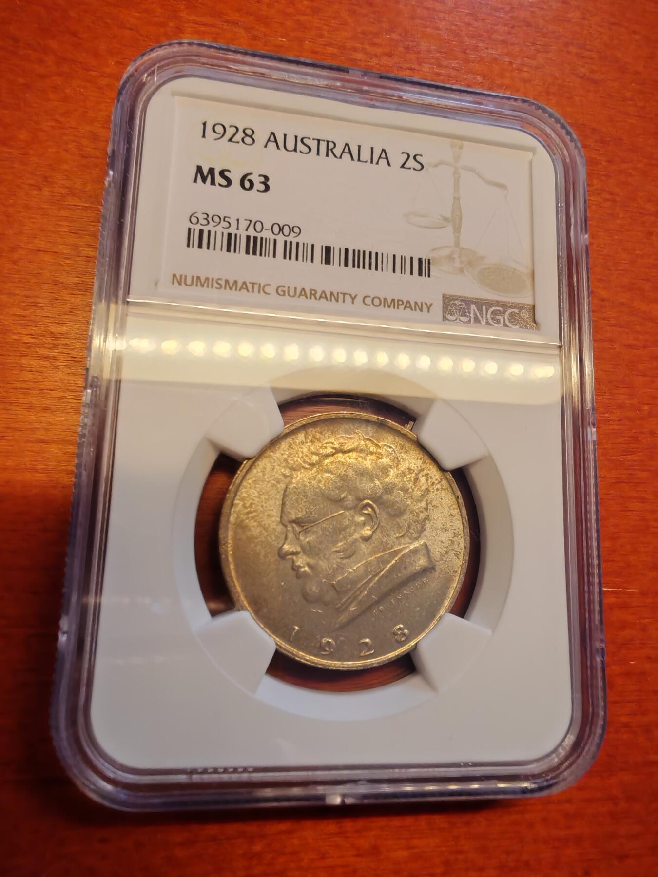 长老汇蛇年精选第十六场拍卖 1928奥地利舒伯特2先令银币，NGC MS63